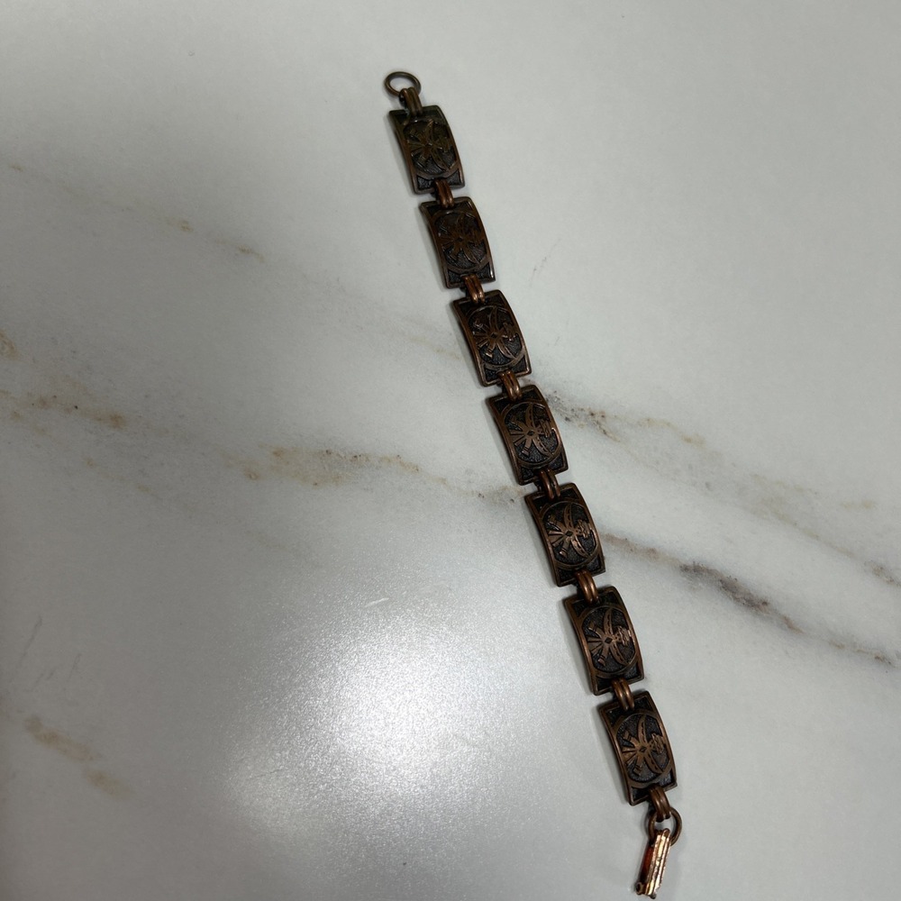 VINTAGE/ SOUTHWEST KACHINA COPPER BRACELET 7"